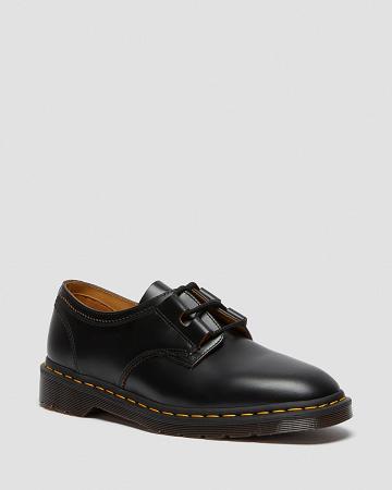 Women's Dr Martens 1461 Ghillie Leather Oxfords Shoes Black | AU 347RVD